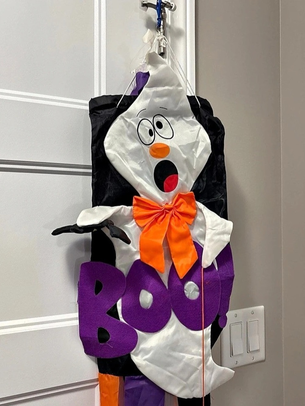 Vintage 90s Halloween Windsock Spooky Ghost that says Boo